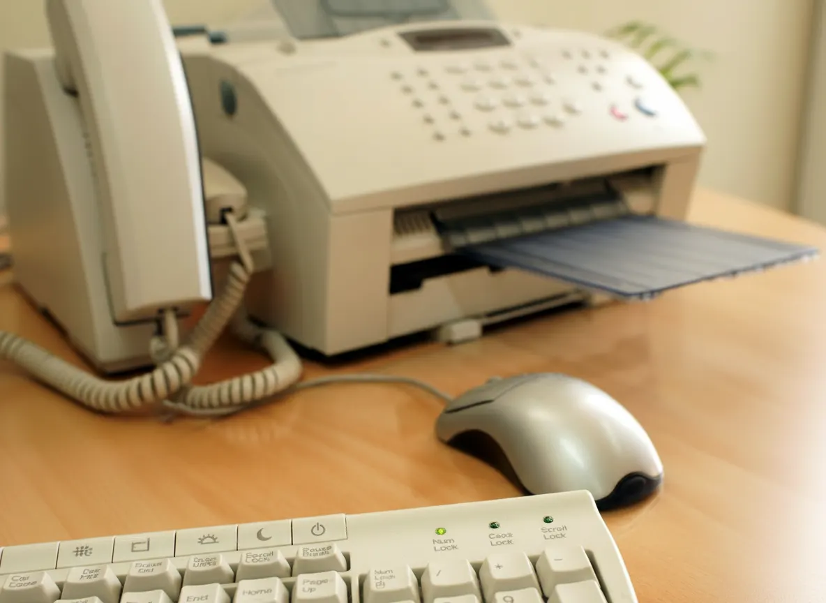 Office equipment including keyboard, mouse and fax machine