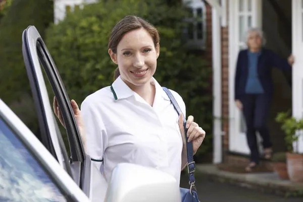 Care worker by car
